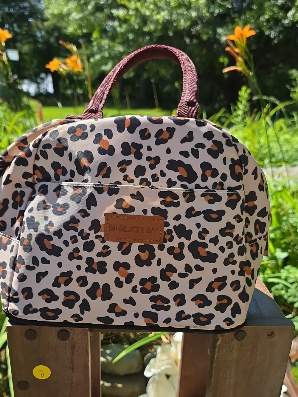Leopard Print Women’s Lunch Box in Cream and Brown